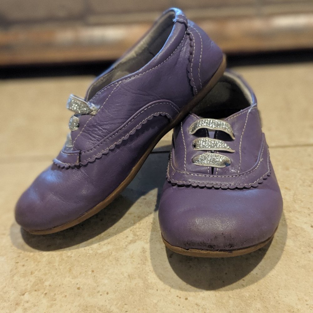 Girls See Kai Run Kai purple leather shoes